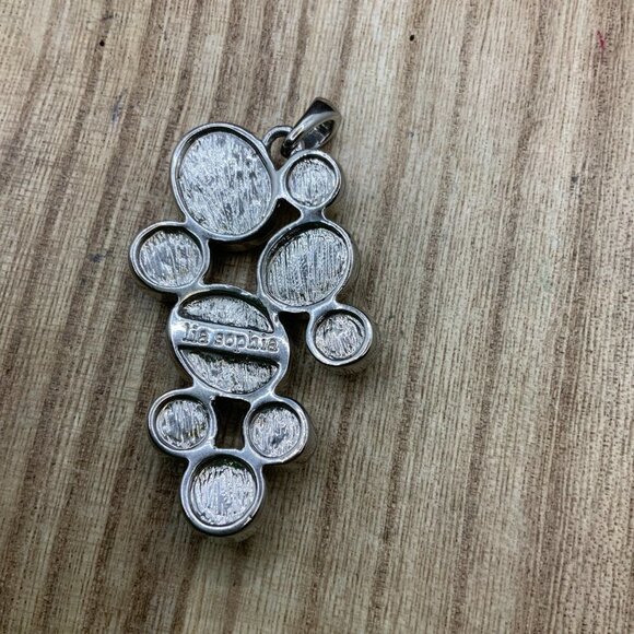 Lia Sophia Yellow Rhinestone Silver Tone Pendant - Picture 3 of 4